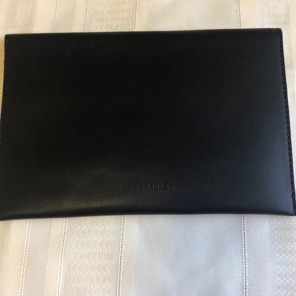 Vera Bradley faux leather slim envelope clutch Blk - Picture 4 of 8